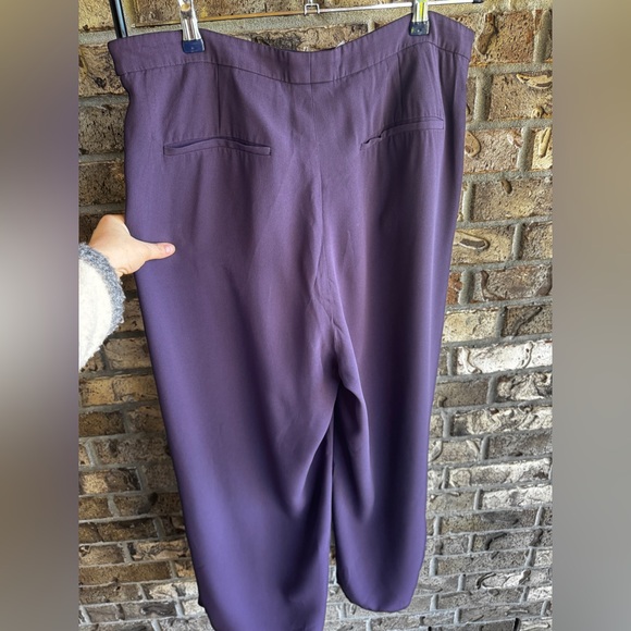 Boss Dark Purple Wide-Leg Women's Tacilana Pants Size 12 - Picture 10 of 16